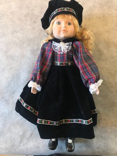 Poupee porcelaine robe noir - robe,